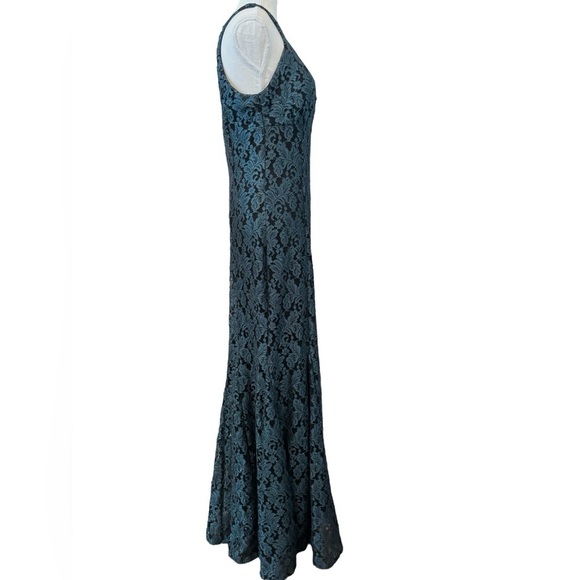 R&M Richards | Glitter Lace Mermaid Halter Gown (10) - Picture 5 of 13